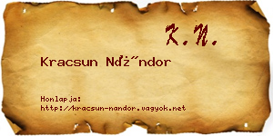Kracsun Nándor névjegykártya
